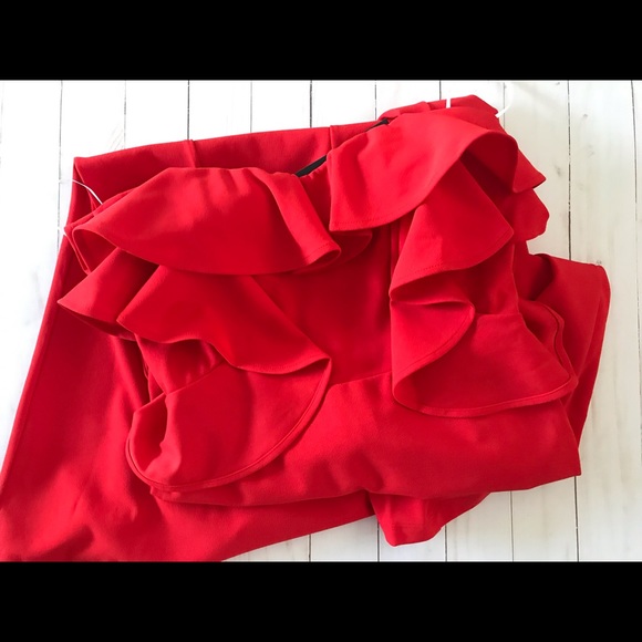 Symphony Fiesta Red Ruffle Gown - Picture 7 of 8